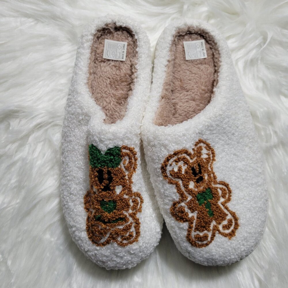 Mickey & Minnie Mouse Gingerbread Slippers